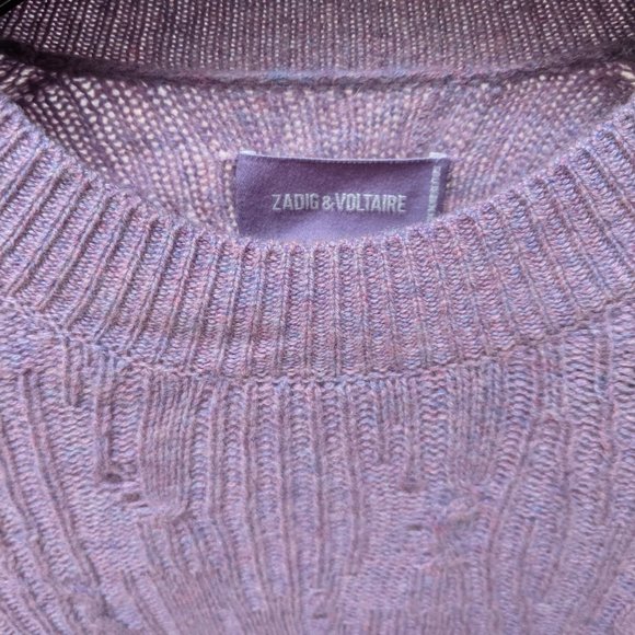 Cashmere Large purple Zadig & Voltaire distressed sweater - Picture 3 of 4